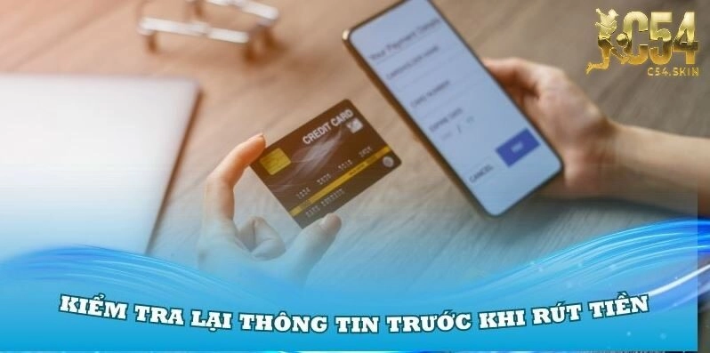 Thành viên kiểm tra lại thông tin trước khi gửi yêu cầu rút
